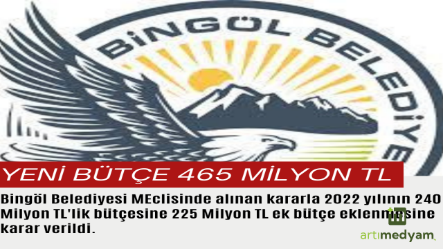 240 Milyonluk Bütçeye, 225 Milyonluk Ek Bütçe