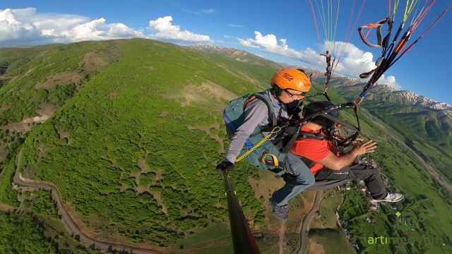 Yedisu’da yamaç paraşüt uçuşu yapıldı