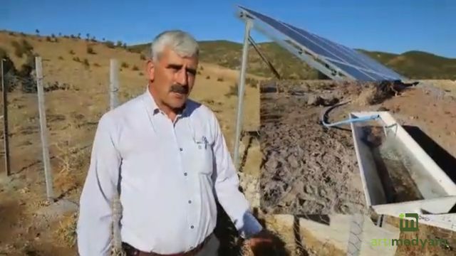 Güneş enerjili hayvan içme suyu tesisi kuruldu